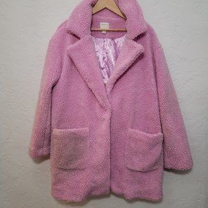 Forever 21 Pink Teddy Coat XL